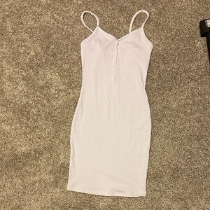 Popular 21 White Ribbed Bodycon Dress